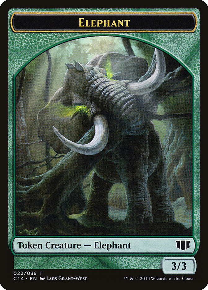 Elefante // Ficha de doble cara del guerrero elfo [Fichas Commander 2014] 