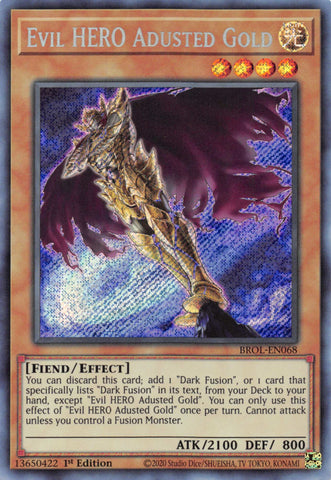 Evil HERO Adusted Gold [BROL-EN068] Secreto Raro 
