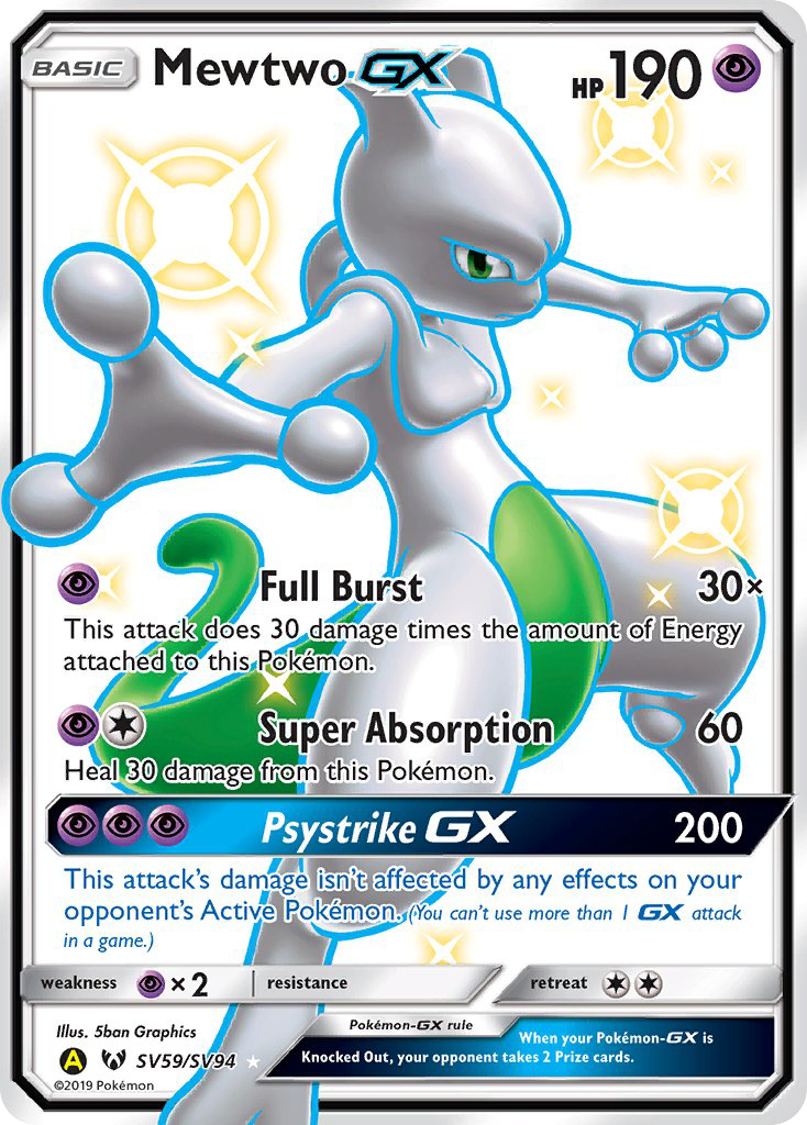 Mewtwo GX (SV59/SV94) [Sol y Luna: Destinos Ocultos - Bóveda Brillante] 