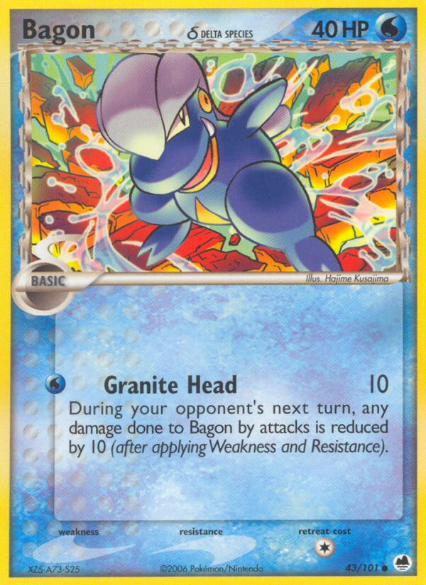 Bagon (43/101) (Especie Delta) [EX: Dragon Frontiers] 