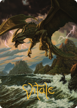 Tarjeta de arte de dragón de bronce antiguo (03) (Firma estampada en oro) [Commander Legends: Battle for Baldur's Gate Art Series] 