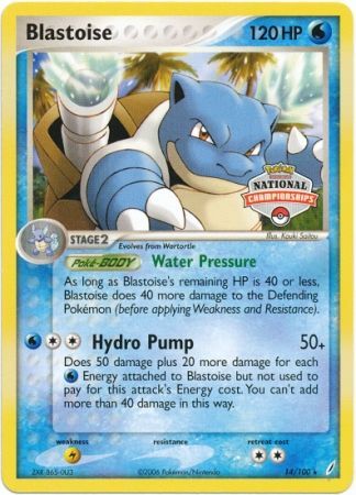 Blastoise (14/100) (Promoción del Campeonato Nacional) [EX: Crystal Guardians] 