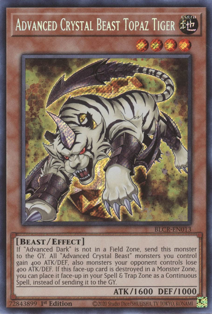 Tigre de topacio bestia de cristal avanzado [BLCR-EN013] Secreto raro 