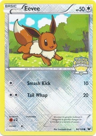 Eevee (84/108) (Promoción del campeonato de la ciudad) [Blanco y negro: Exploradores oscuros] 