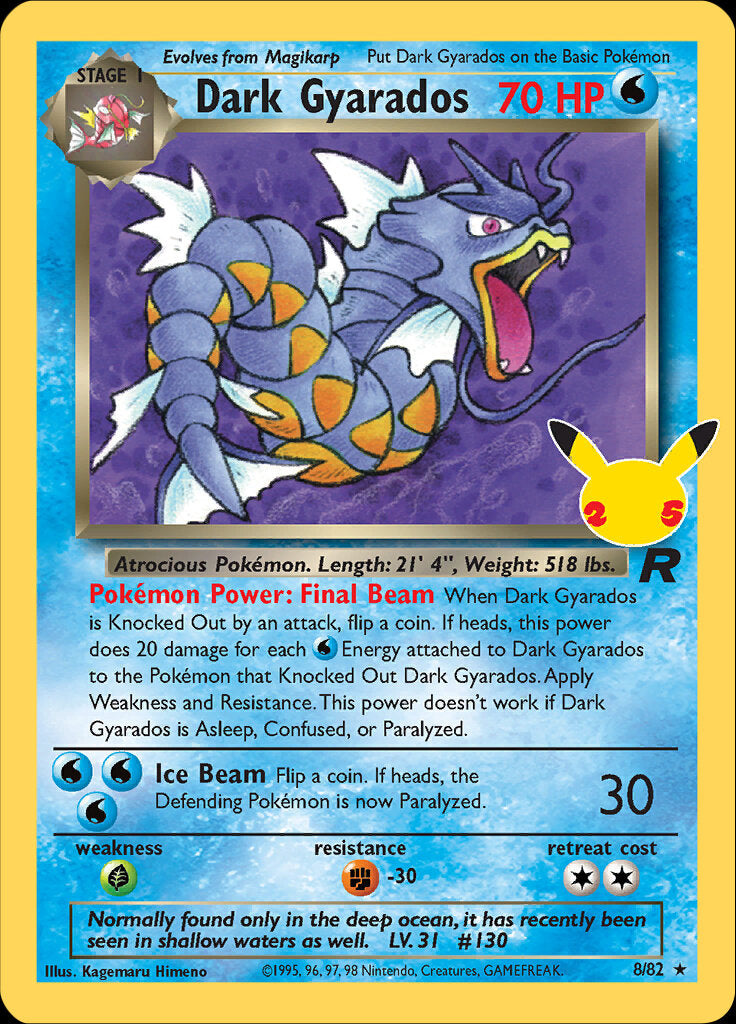 Dark Gyarados (8/82) [Celebraciones: 25 Aniversario - Colección Clásica] 