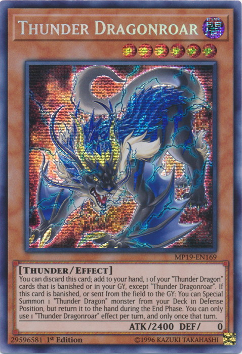 Thunder Dragonroar [MP19-EN169] Secreto Prismático Raro 