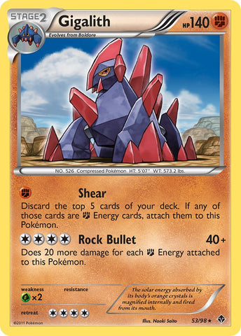Gigalith (53/98) (Cracked Ice Holo) (Exclusivo en blíster) [Blanco y negro: poderes emergentes] 