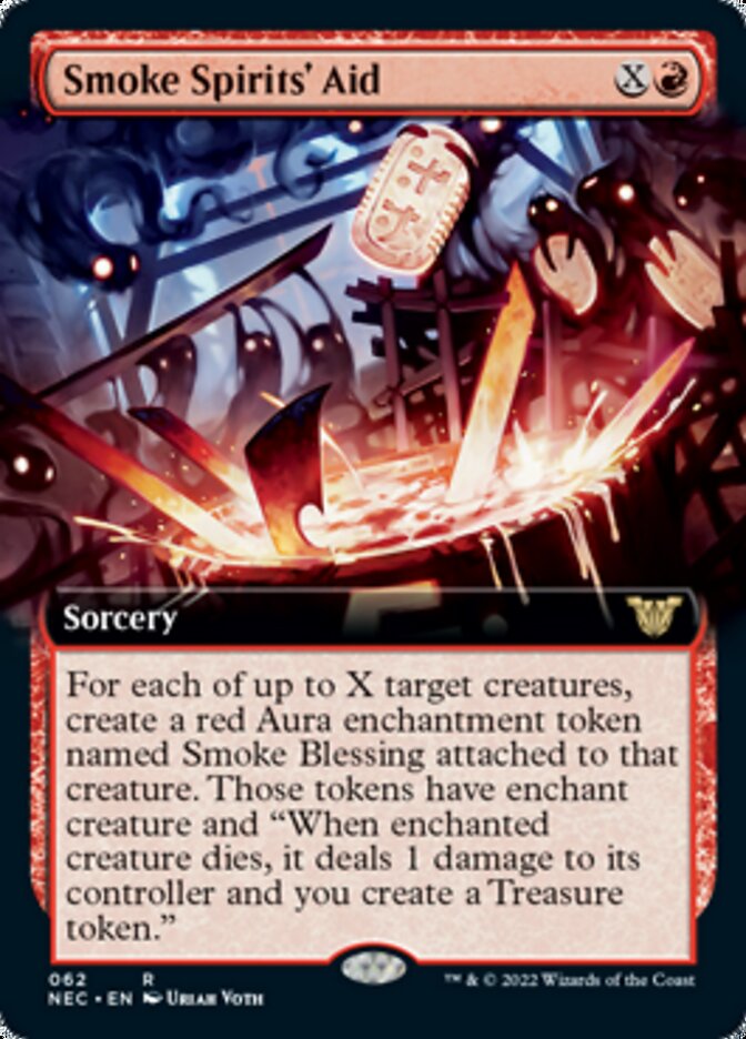 Ayuda de los espíritus de humo (arte extendido) [Kamigawa: Neon Dynasty Commander] 