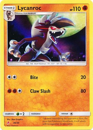Lycanroc (30/30) [Sol y Luna: Kit de entrenador - Lycanroc] 