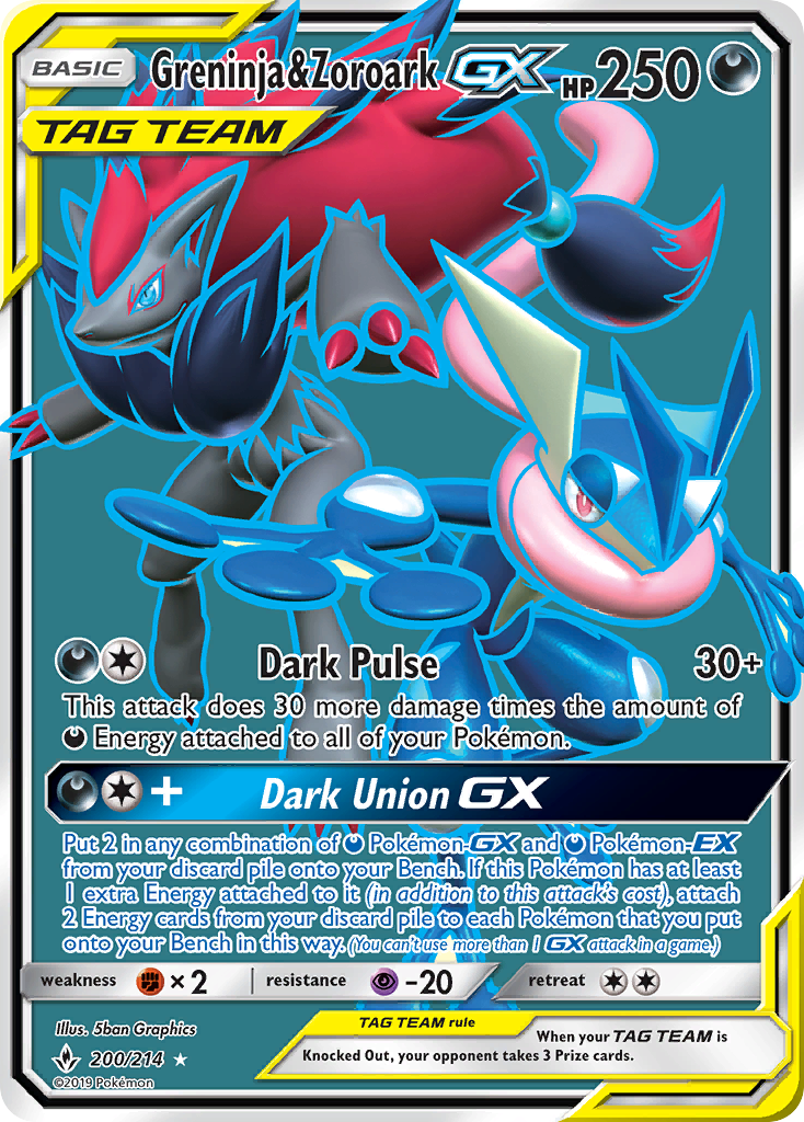 Greninja y Zoroark GX (200/214) [Sol y Luna: Vínculos inquebrantables] 