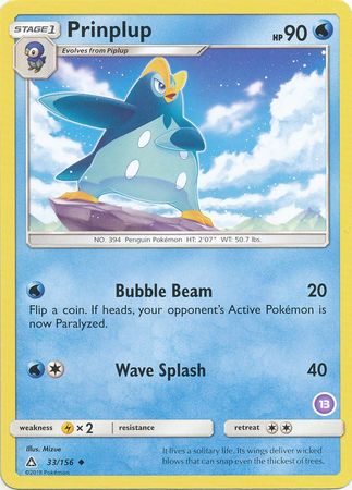 Prinplup (33/156) (Exclusivo de cubierta n.° 13) [Sol y Luna: Kit de entrenador - Alolan Sandslash] 