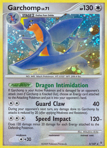 Garchomp (5/147) (Cracked Ice Holo) (Exclusivo de la baraja temática) [Platinum: Supreme Victors] 