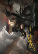 Tarjeta artística de Rivaz of the Claw (firma estampada en oro) [Serie Dominaria United Art] 
