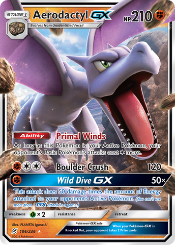 Aerodactyl GX (106/236) [Sol y Luna: Mentes unificadas] 