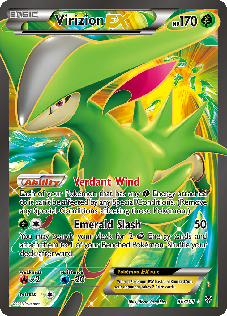 Virizion EX (96/101) [Blanco y negro: Explosión de plasma] 