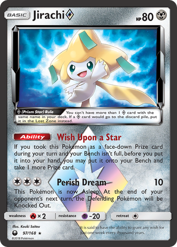 Jirachi (97/168) (Estrella prisma) [Sol y Luna: Tormenta celestial] 