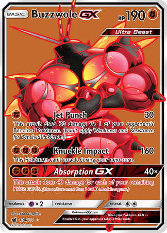 Buzzwole GX (104/111) [Sol y Luna: Invasión Carmesí] 