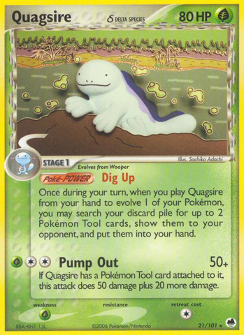 Quagsire (21/101) (Especie Delta) [EX: Dragon Frontiers] 