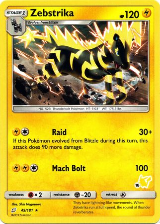 Zebstrika (45/181) (Sello de Pikachu n.° 16) [Battle Academy 2020] 