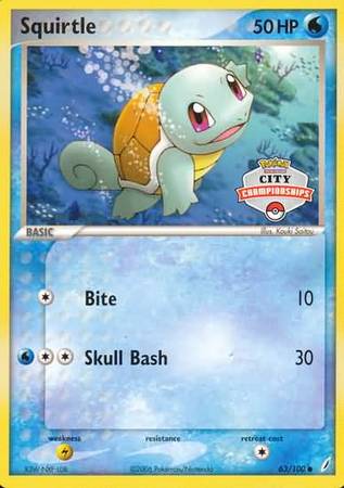 Squirtle (63/100) (Promoción del Campeonato de la Ciudad) [EX: Crystal Guardians] 