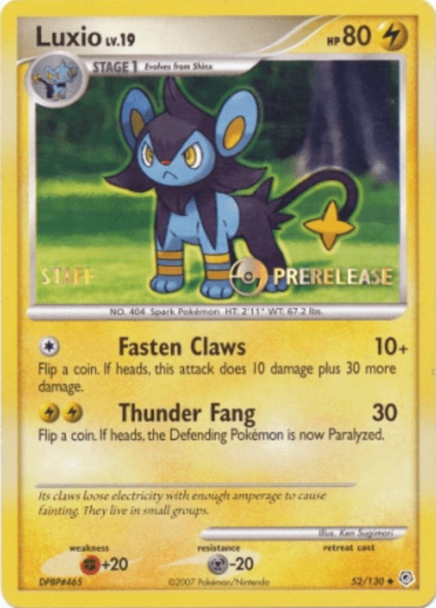 Luxio (52/130) (Personal de promoción de presentación) [Nintendo: Black Star Promos] 