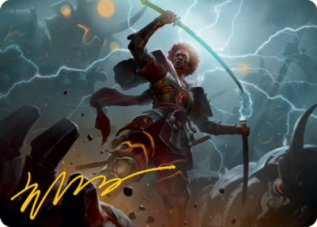 Raiyuu, tarjeta artística de Storm's Edge (firma estampada en oro) [Kamigawa: Neon Dynasty Art Series] 