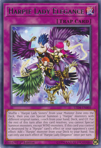 Harpie Lady Elegance [LED4-EN005] Raro 