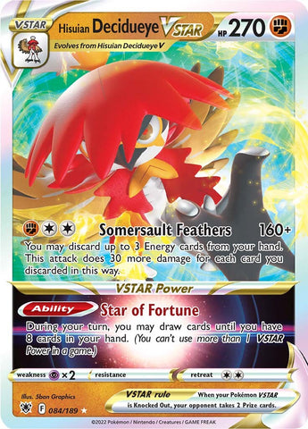 Hisuian Decidueye VSTAR (084/189) [Espada y escudo: Resplandor astral] 