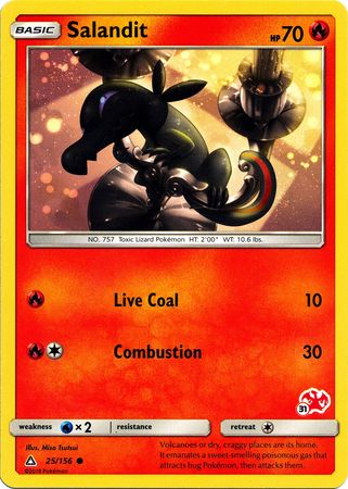 Salandit (25/156) (Sello Charizard n.° 31) [Academia de batalla 2020] 