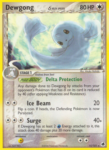 Dewgong (15/101) (Especie Delta) [EX: Dragon Frontiers] 