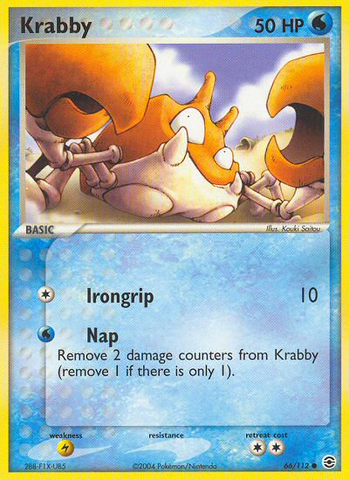 Krabby (66/112) [EX: Rojo fuego y verde hoja] 