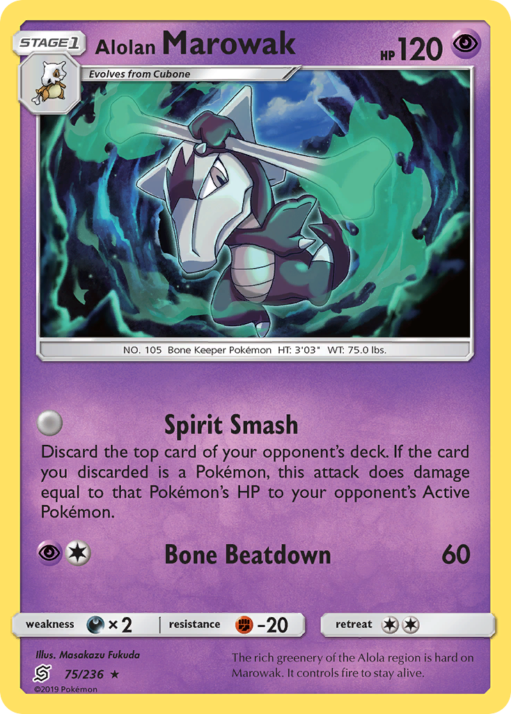 Alolan Marowak (75/236) [Sol y Luna: Mentes unificadas] 