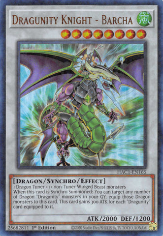 Dragunity Knight - Barcha (Duel Terminal) [HAC1-EN165] Paralelo Raro 