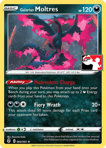 Galarian Moltres (093/203) [Paquete de premios Serie uno] 