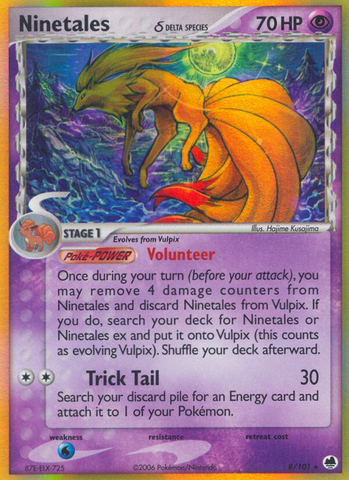 Ninetales (8/101) (Especie Delta) [EX: Dragon Frontiers] 