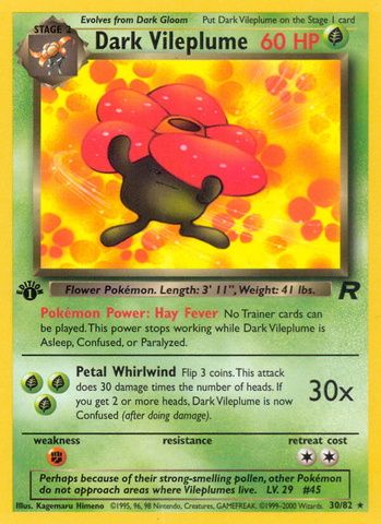Dark Vileplume (30/82) [Equipo Rocket 1.ª edición] 