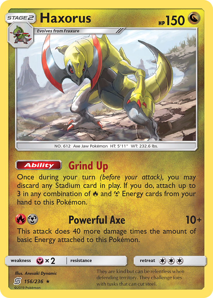 Haxorus (156/236) [Sol y Luna: Mentes unificadas] 