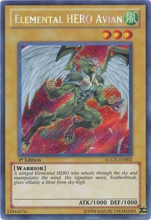 Elemental HERO Avian (Arte alternativo) [LCGX-EN002] Secreto Raro 