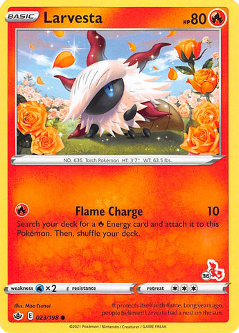 Larvesta (23/198) (Sello de Cinderace n.° 36) [Battle Academy 2022] 