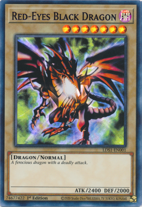 Dragón negro de ojos rojos (púrpura) [LDS1-EN001] Ultra raro 