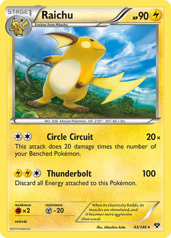 Raichu (43/146) (Cosmos Holo) (Exclusivo en blister) [XY: Conjunto básico] 