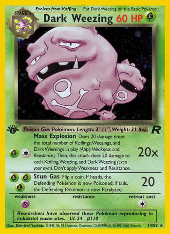 Dark Weezing (14/82) [Equipo Rocket 1.ª edición] 