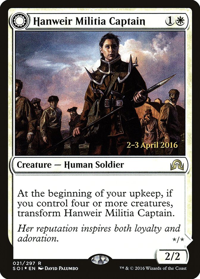 Capitán de la milicia Hanweir // Líder del culto de Westvale [Promociones de presentación de Shadows over Innistrad] 