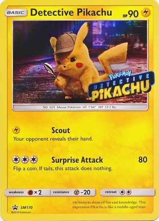Detective Pikachu (SM170) (Detective Pikachu estampado) [Sol y Luna: Black Star Promos] 