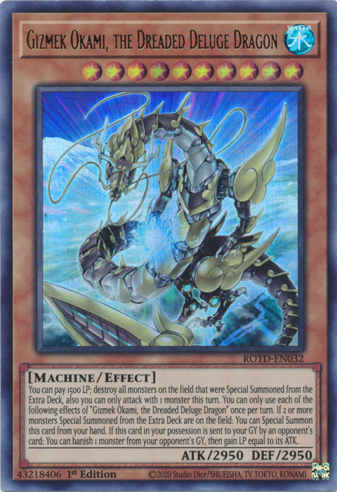Gizmek Okami, el temido dragón del diluvio [ROTD-EN032] Ultra raro 