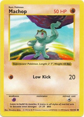 Machop (52/102) [Conjunto básico Shadowless Unlimited] 