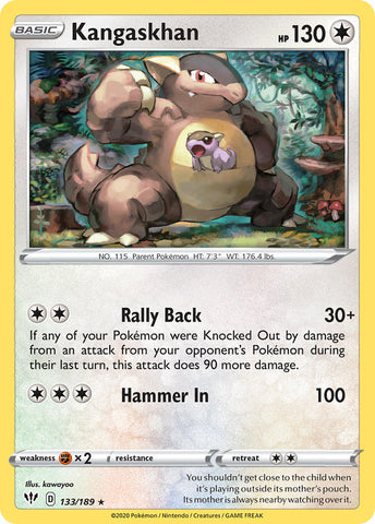 Kangaskhan (133/189) (Exclusivo de la baraja temática) [Espada y escudo: Oscuridad en llamas] 
