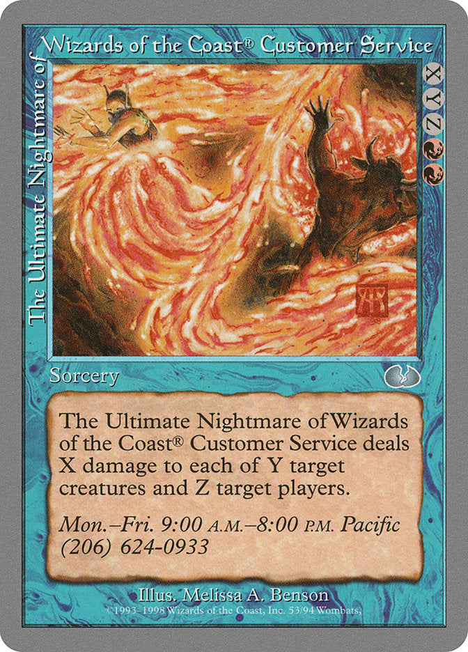 Servicio al cliente de The Ultimate Nightmare of Wizards of the Coast® [sin pegar] 