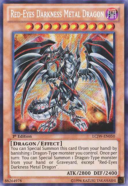 Dragón de metal de oscuridad de ojos rojos [LCJW-EN050] Secreto raro 