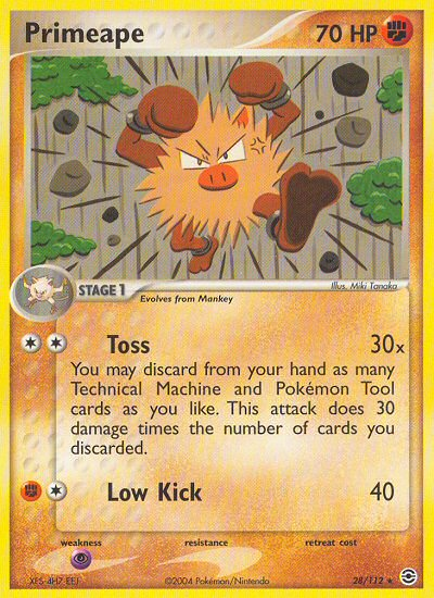 Primeape (28/112) [EX: Rojo fuego y verde hoja] 